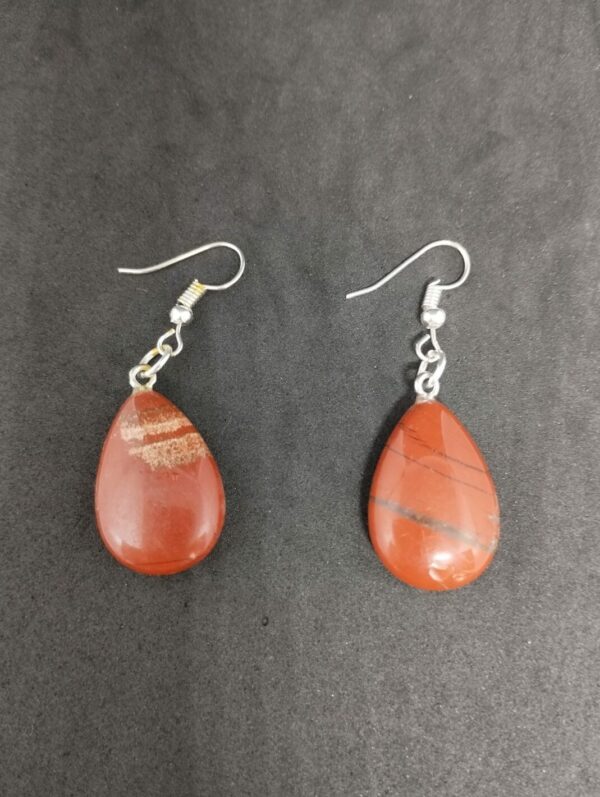 Boucles d'oreilles en Jaspe rouge