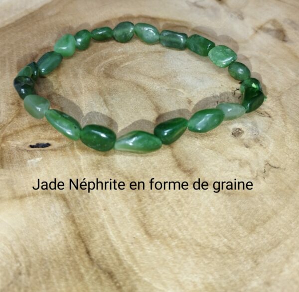 Bracelet Jade Néphrite en forme de graine