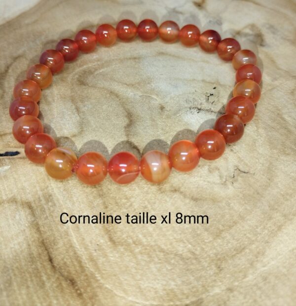 Bracelet Cornaline 8 mm Taille XL