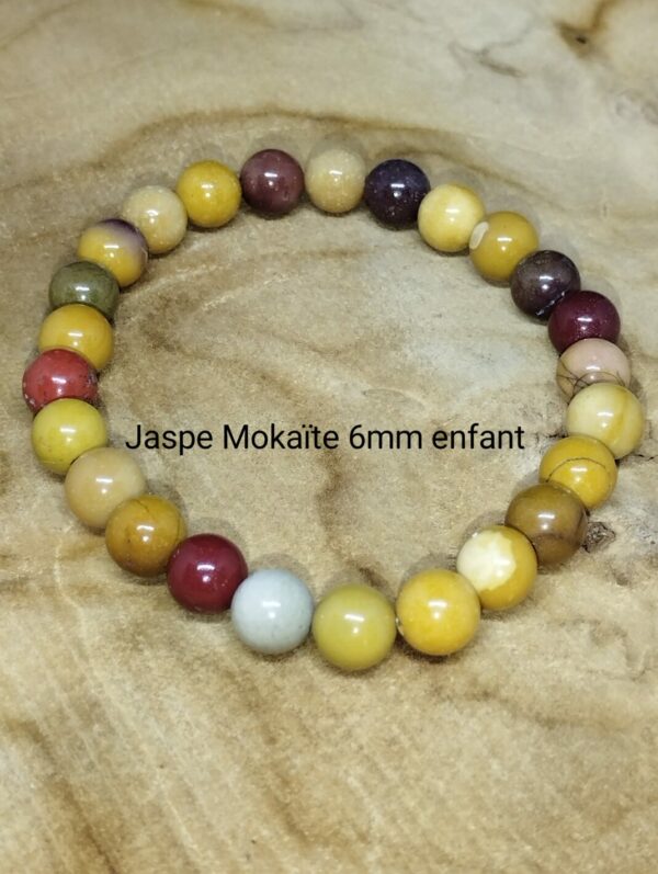 Bracelet Jaspe Mokaïte taille enfant 6mm