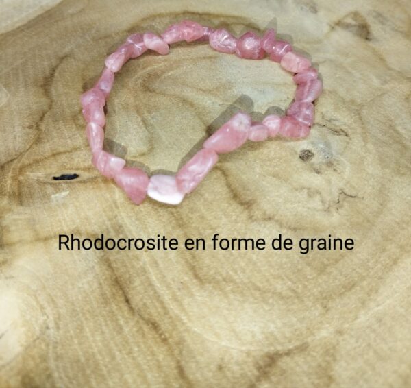bracelet Rhodochrosite en forme de graine AA