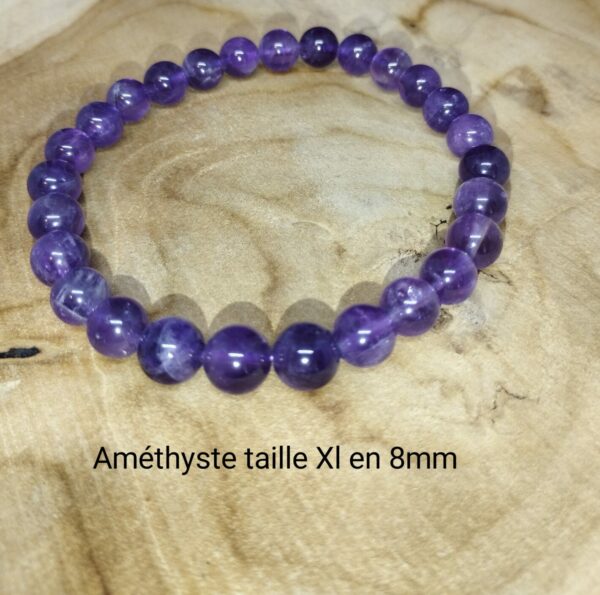 Bracelet Améthyste 8mm taille XL