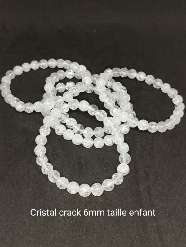 Bracelet Cristal de roche crack 6 mm taille enfant