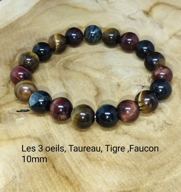 Bracelet 3 oeils 10 mm AA
