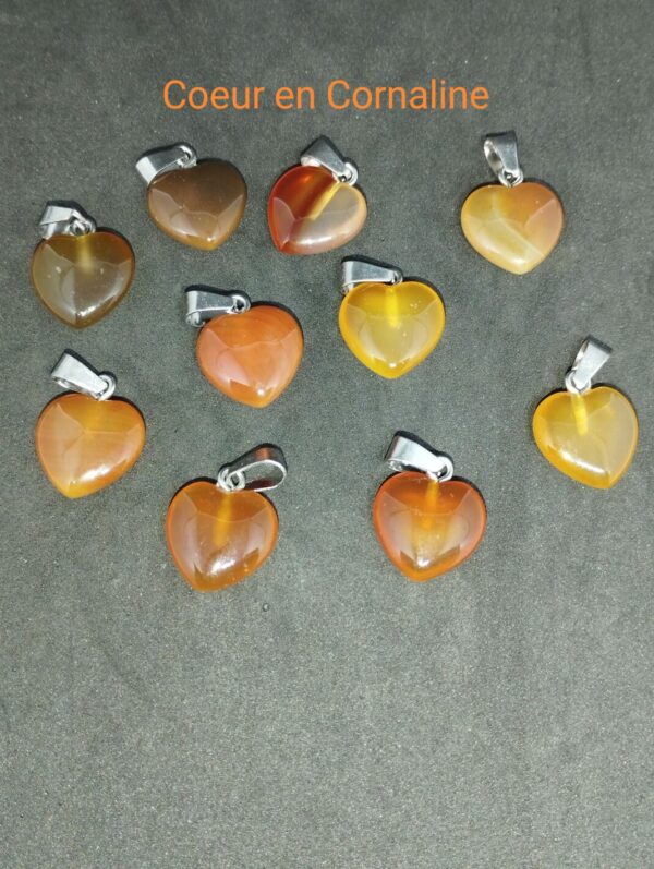 Cornaline en pendentif forme de coeur