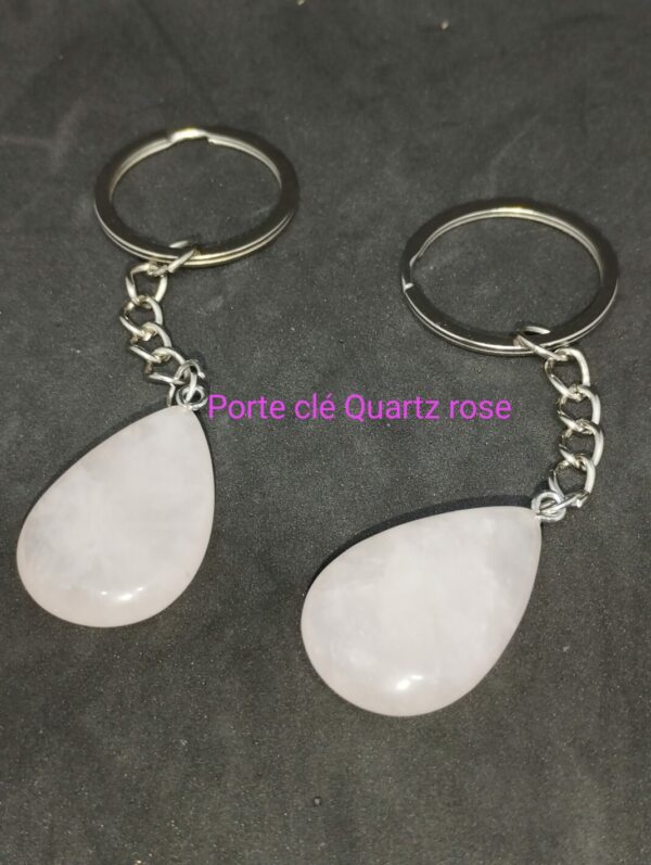 porte clés Quartz rose