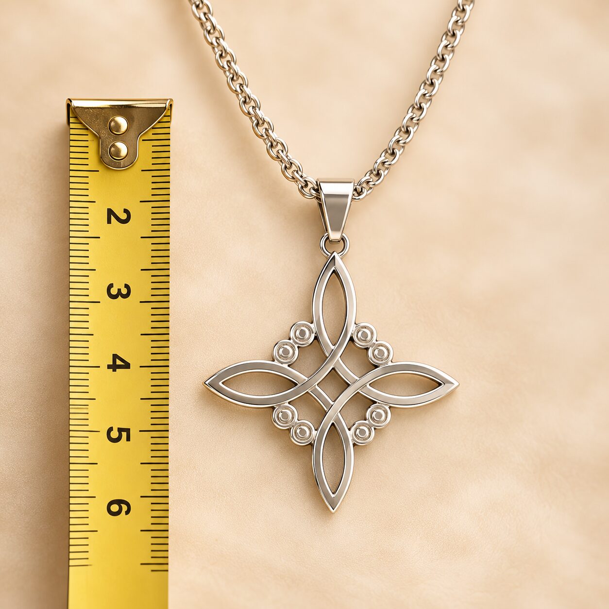 Collier avec pendentif nœud de sorcière en acier inoxydable modèle #1 couleur au choix – Image 3