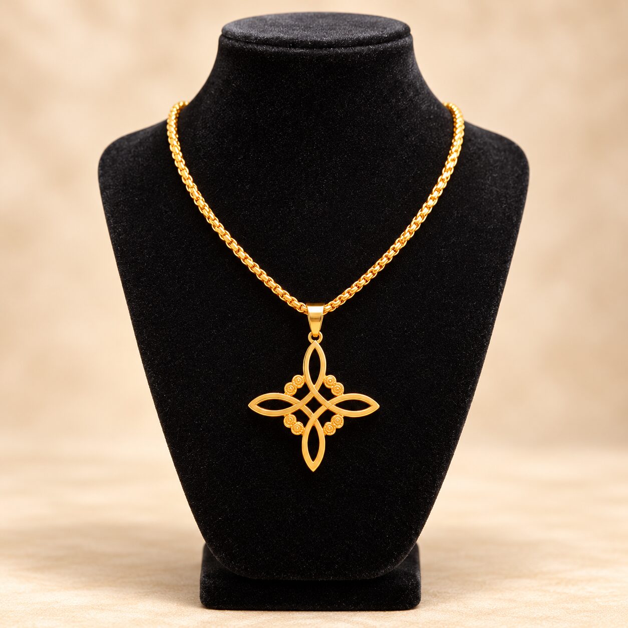 Collier avec pendentif nœud de sorcière en acier inoxydable modèle #1 couleur au choix – Image 2